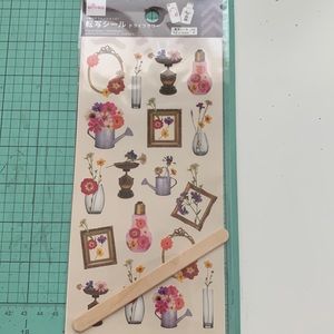 Dried flower sticker rub ons